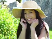 Japón hermosa chica sol y sombrero de paja