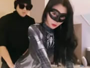 Asiática Cosplay Spider mujer y sexo